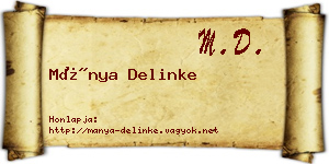 Mánya Delinke névjegykártya